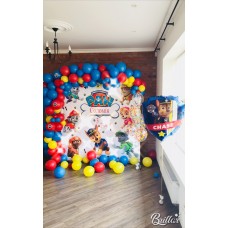 Банер Щенячий патруль. 200см на 200 см. Квадрат.
