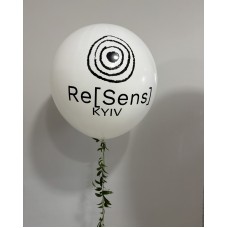Куля-гігант з написом  Re[Sens] та тасел живі рослини