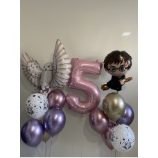 Композиція з кульок на 5 років " Гаррі Поттер"