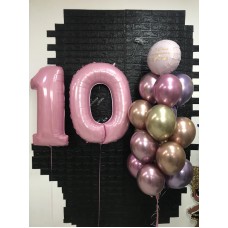 Сет из шаров для девочки юбилей " 10 лет" Сет из шаров для девочки юбилей " 10 лет"