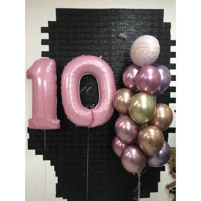Сет из шаров для девочки юбилей " 10 лет" Сет из шаров для девочки юбилей " 10 лет"