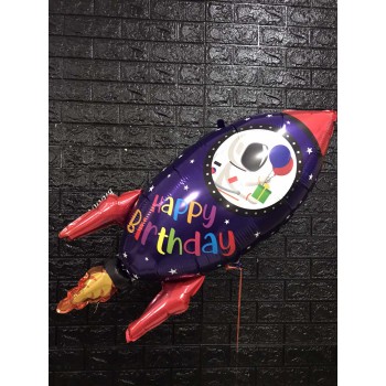 Фольгована фігура " Ракета Синя Happy Birthday"