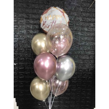 Сет з кульок " Мармур мікс Happy Birthday" Сет з кульок " Мармур мікс Happy Birthday"