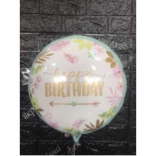 Фольгована кулька з малюнком "Happy Birthday, Бохо"  