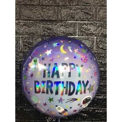 Фольгована кулька з малюнком космос "Happy Birthday" Фольгована кулька з малюнком космос "Happy Birthday"