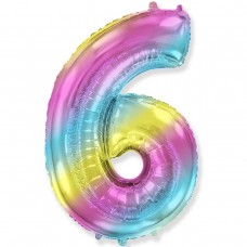 Фольгована цифра 6 омбре (1 метр)