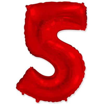 Фольгована цифра 5 червона (1 метр)