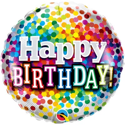 Фольгована кулька Happy Birthday! Конфеті Фольгована кулька Happy Birthday! Конфеті