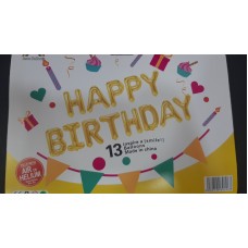 Гірлянда повітряна " Happy Birthday " золото Гірлянда повітряна " Happy Birthday " золото