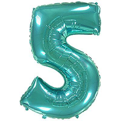Фольгована цифра 5  бірюза(1 метр)