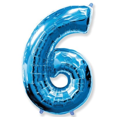 Фольгована цифра 6 синя (1 метр)