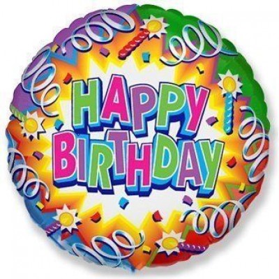 Фольгована кулька з малюнком "Happy Birthday" Фольгована кулька з малюнком "Happy Birthday"