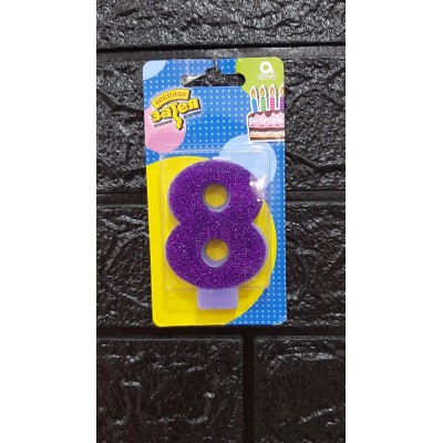 Свічка-цифра 8 глітер велика 8 см Свічка-цифра 8 глітер велика 8 см