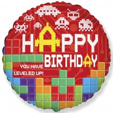 Фольгована кулька з малюнком "Happy Birthday"  
