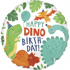 Фольгована кулька з малюнком "Happy Dino Birthday"  