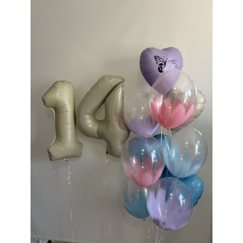 Букет кульок на 14 років. Браш. Метелик Букет кульок на 14 років. Браш. Метелик
